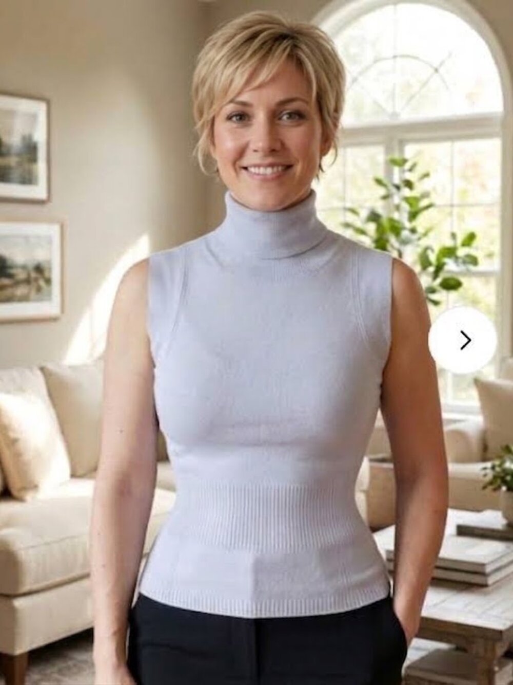 Jax Light Blue Sleeveless Turtleneck Sweater